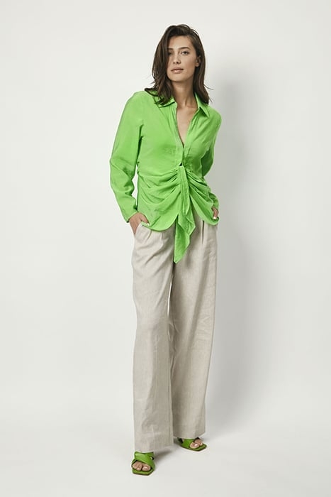 PANSY DRAPEY BLOUSE GREEN FLARE 1
