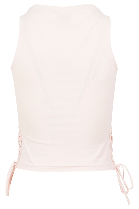 LADIES LACE UP CROPPED TOP PINK 4