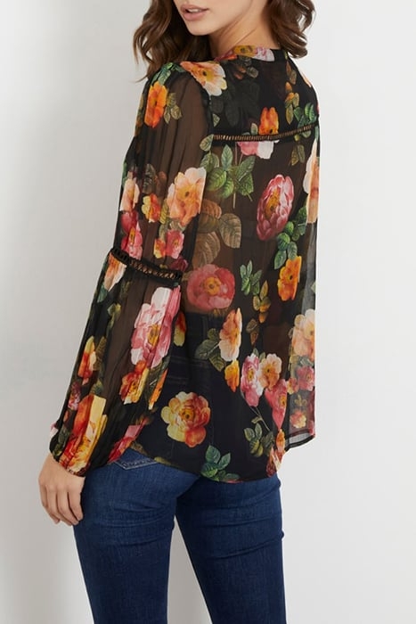 GUESS ECO LS JOSETTE TOP PEONY CHARM PRINT BL 2