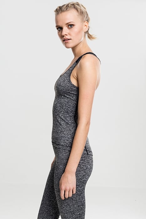 LADIES ACTIVE MELANGE TRAININGS TOP CHARCOAL/WHITE/BLACK 5