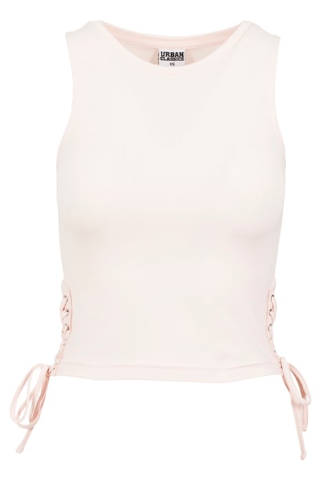 LADIES LACE UP CROPPED TOP PINK 3