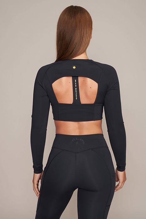 HELEN - WOMEN'S CROPPED LONGSLEEVE TOP BLACK 2