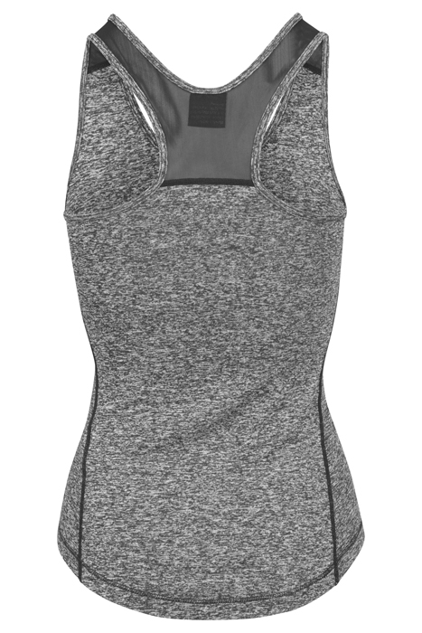 LADIES ACTIVE MELANGE TRAININGS TOP CHARCOAL/WHITE/BLACK 4