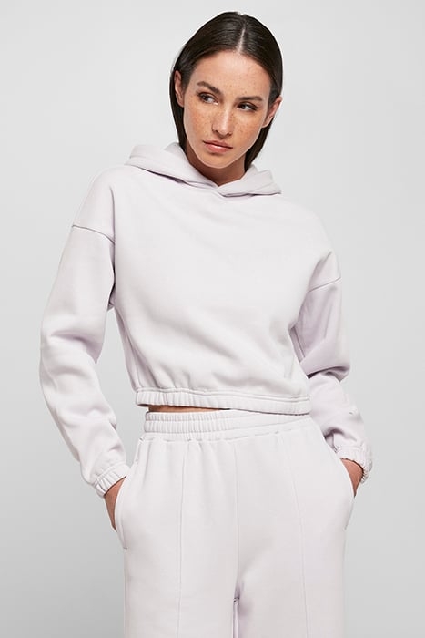 LADIES SHORT OVERSIZED SWEAT HOODY SOFTLILAC 1