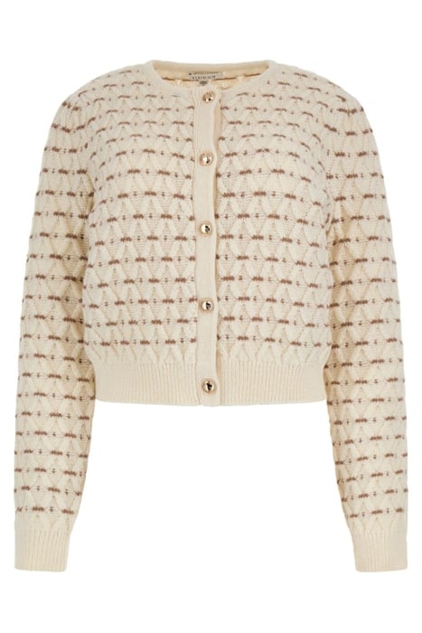 GUESS ECO LS CROSS STITCH MIYA DOVE WHITE MULTI 4