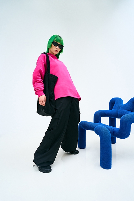 ORGANIC LOOSE HOODY HIBISKUSPINK 7