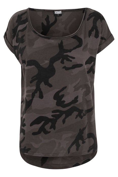 LADIES CAMO BACK SHAPED TEE DARK CAMO 3