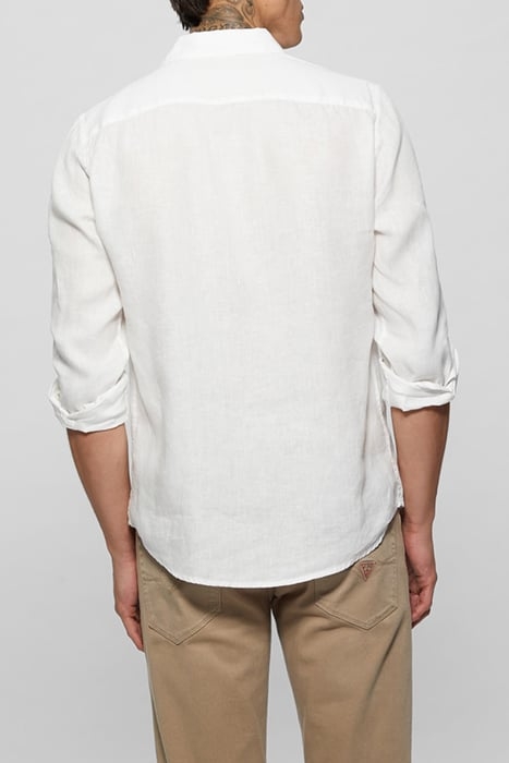 GUESS ECO LS ISLAND LINEN SHIR PURE WHITE 2