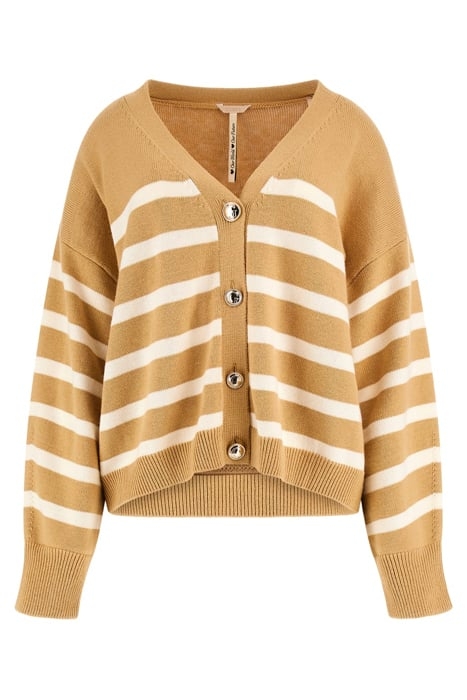 GUESS ECO MIRELLE LS CARDI SWT FOAMY TAUPE AND WHIT 1