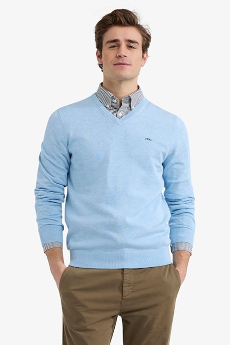 V-NECK SWEATER LIGHT BLUE 1
