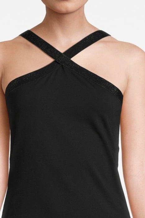 SINGLET CROSS BAND ORGANIC COTTON ELASTANE BASIC BLACK 4