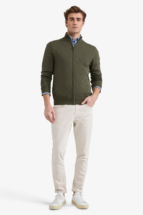 ZIP THRU CARDIGAN OLIVE 2
