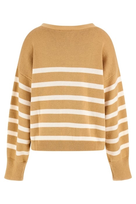 GUESS ECO MIRELLE LS CARDI SWT FOAMY TAUPE AND WHIT 2