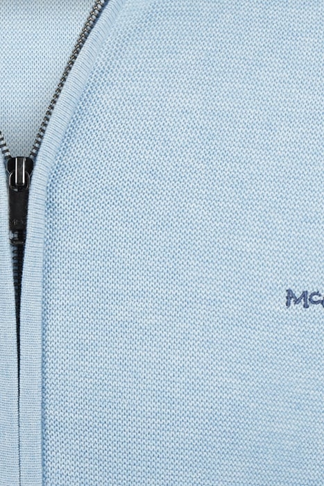 STRUCTURED ZIP THRU CARDIGAN LIGHT BLUE 7