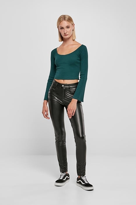 LADIES SHORT RIB WIDE V-NECK LONGSLEEVE JASPER 3