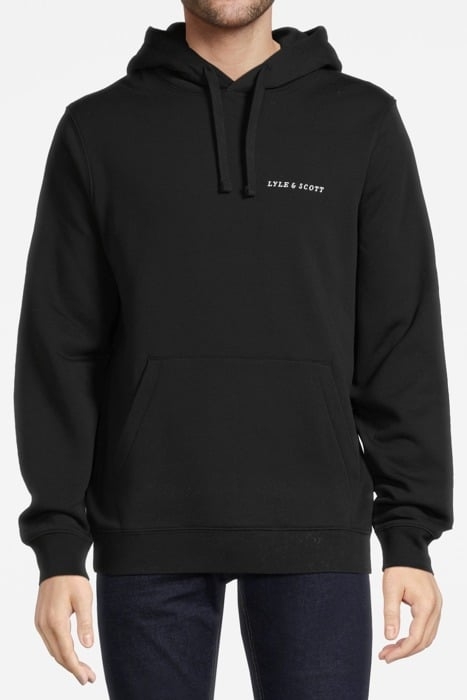 EMBROIDERED HOODIE JET BLACK/ WHITE 1
