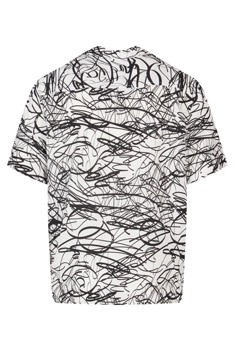 VISCOSE AOP RESORT SHIRT WHITESCRIBBLE 5