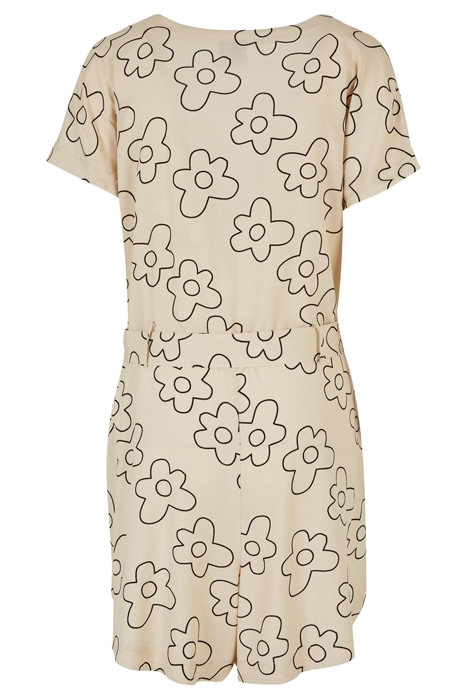 LADIES SHORT VISCOSE BELT JUMPSUIT SOFTSEAGRASSFLOWER 5