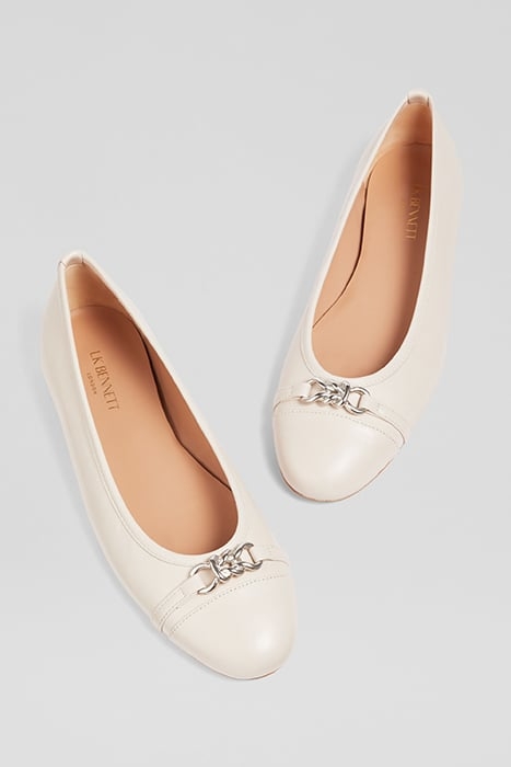 BRIELLE TWIST BALLERINA SHOES ECRU 3