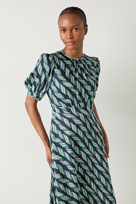 JEM RIBBON MIDI DRESS NAVY MULTICOLOR 5