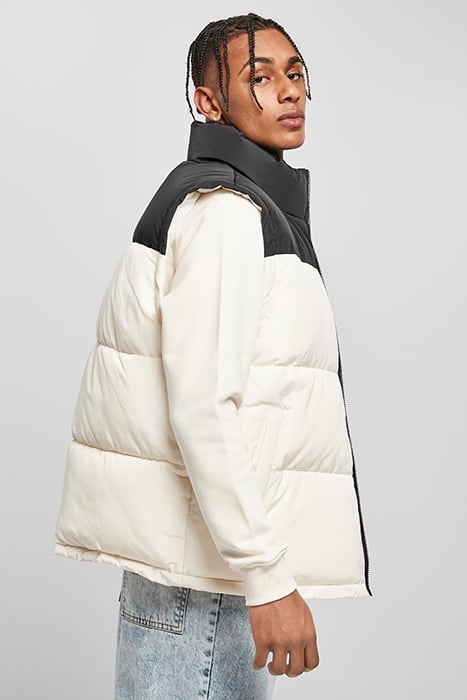 BLOCK PUFFER VEST BLACK/WHITESAND 7