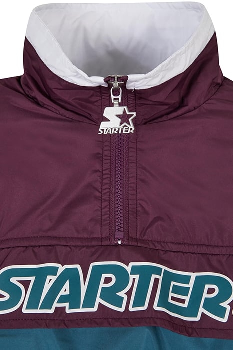 LADIES STARTER COLORBLOCK PULL OVER JACKET DARKVIOLET/TEAL 3