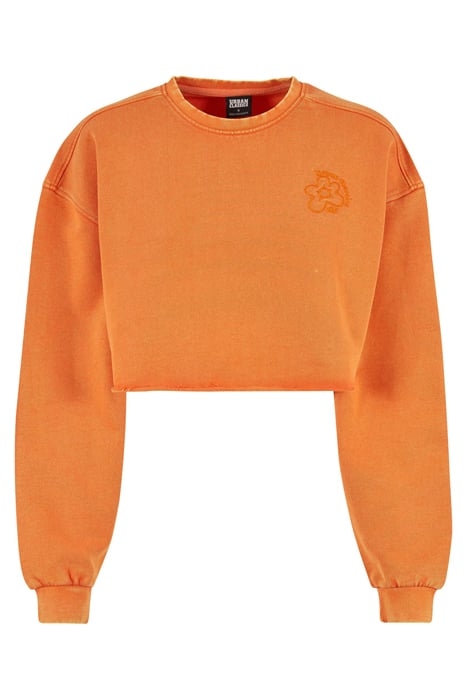 LADIES CROPPED FLOWER EMBROIDERY TERRY CREWNECK VINTAGEORANG 4