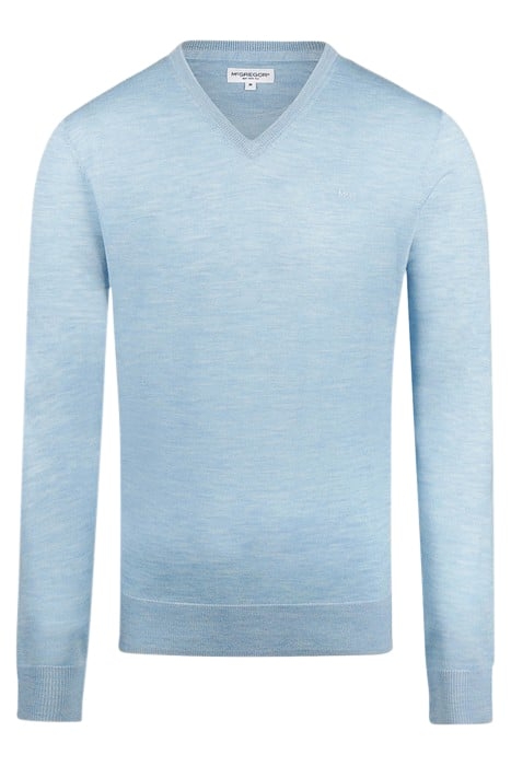 FINE MERINO V-NECK SWEATER LIGHT BLUE 4