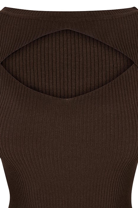 LADIES CUT OUT DRESS BROWN 8