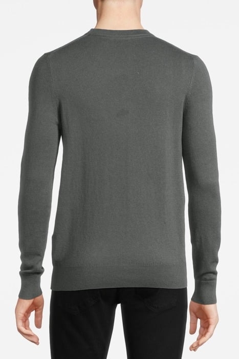 COTTON MERINO CREW NECK JUMPER DEEP GREEN 2