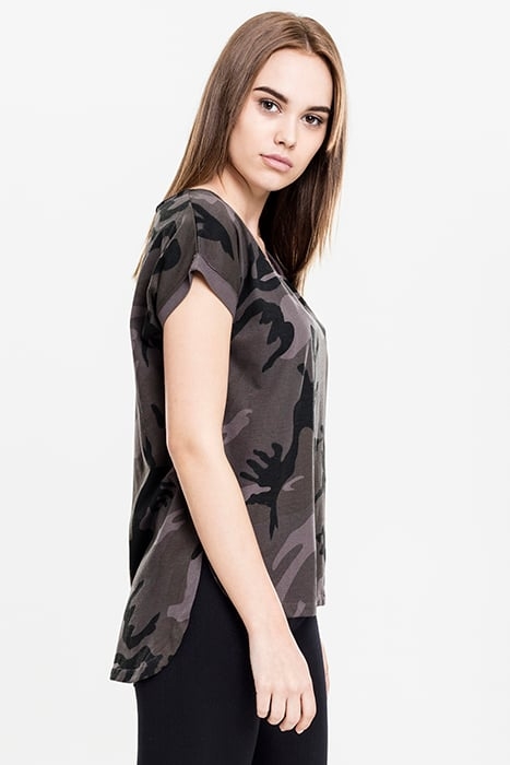 LADIES CAMO BACK SHAPED TEE DARK CAMO 6