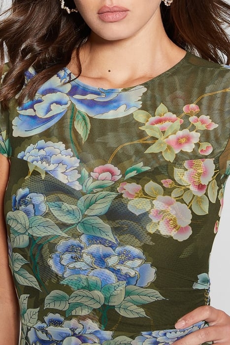 GUESS ECO SS AIDA DRESS HANOI GREEN FLORAL P 6