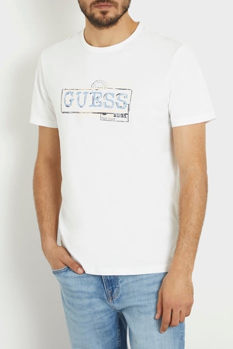 GUESS ECO SS CN GUESS BOX LOGO PURE WHITE 1