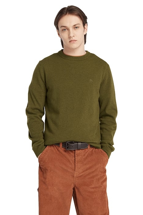 COHAS BROOK MERINO CREW SWEATER DARK OLIVE 5