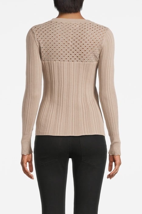 GUESS ECO MARIE RN LS TOP SWTR SUMMER CLAY 2