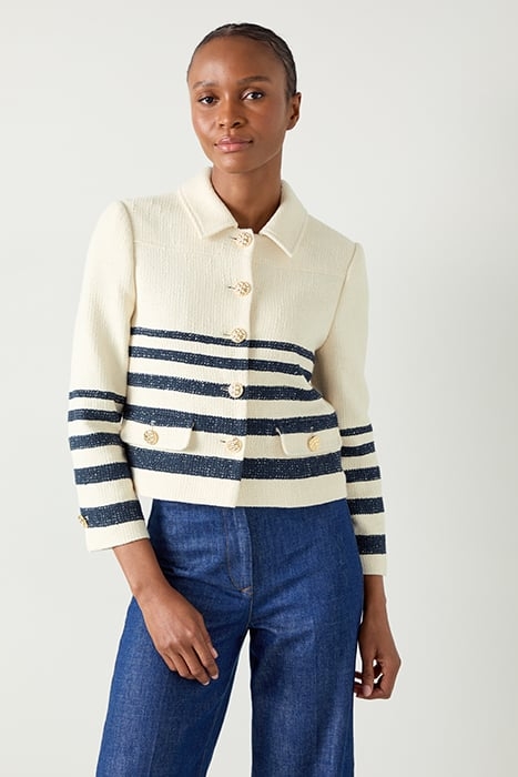 BELLMER TWEED JACKET CREAM/NAVY 1