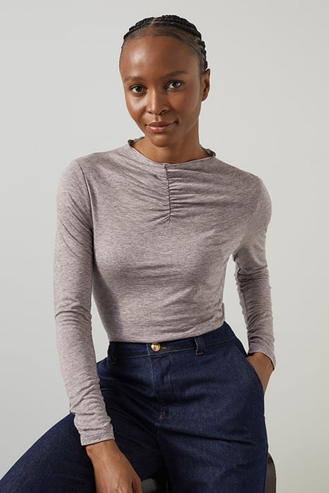 LAURIE MARL LONG-SLEEVED TOP GREY 1