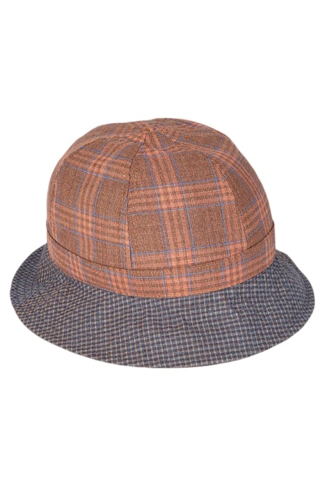 MEN HAT BUCKET CHECK CORAL RED 2