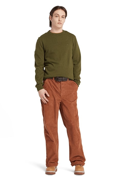 COHAS BROOK MERINO CREW SWEATER DARK OLIVE 3