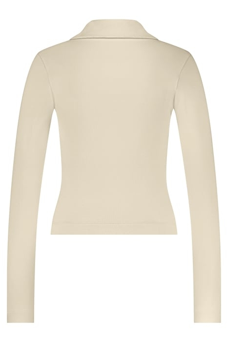 RIB BUTTON SHIRT VANILA 2