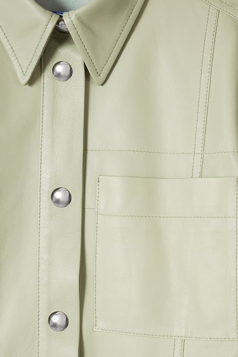 WOMENS LEATHER DRESS LT GREYISH GREEN 6