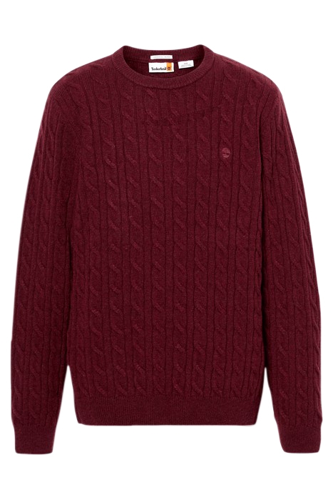 PHILLIPS BROOK CABLE CREW NECK SWEATER CORDOVAN HEATHER 4