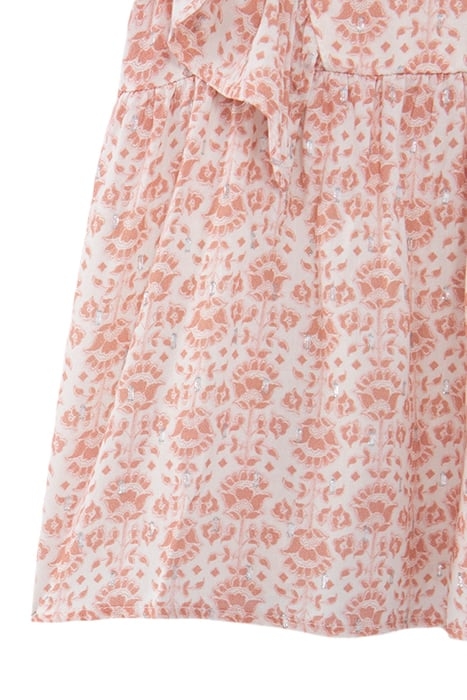 GIRLS’ ECRU BLOUSE, FLOWERY PRINT WITH SILVER THREADS 5