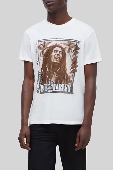 WHITE ORGANIC COTTON T-SHIRT, BOB MARLEY IMAGE 1