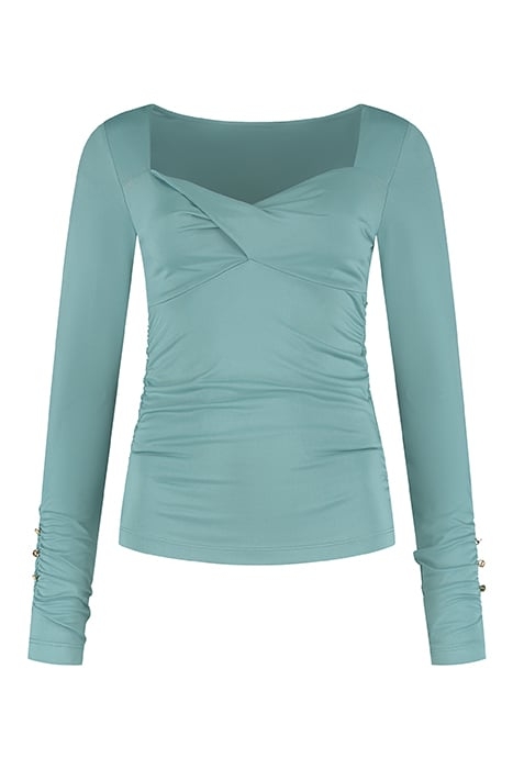 TWIST SHOULDER TOP DEEP OCEAN GREEN 1