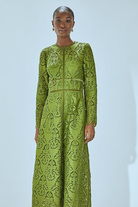 GRACIE LACE MIDI DRESS OLIVE 3