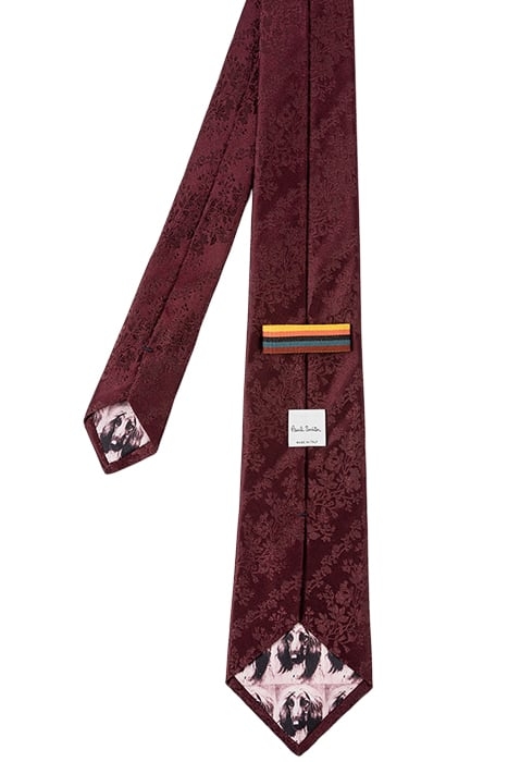 MEN TIE JACQUARD BURGUNDY/ BORDE 2