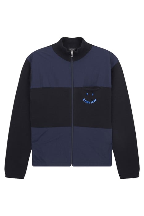 MENS CARDIGAN ZIP THRU HAPPY VERY DARK NAVY 4