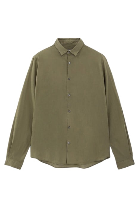 KHAKI ORGANIC COTTON VOILE SLIM SHIRT 4