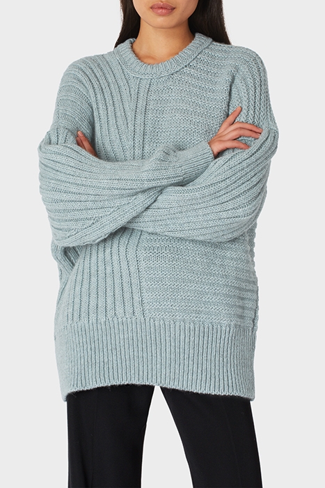 WOMENS KNITTED JUMPER GREYISH BLUE 1